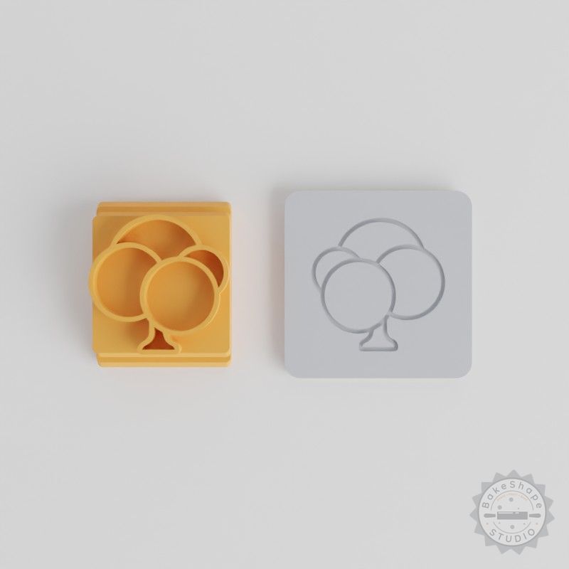 Tree Stamp Tile Set, 5 Sizes, Perfect for Clay, Cookies, Fondant, Leafy Circle Nature Design