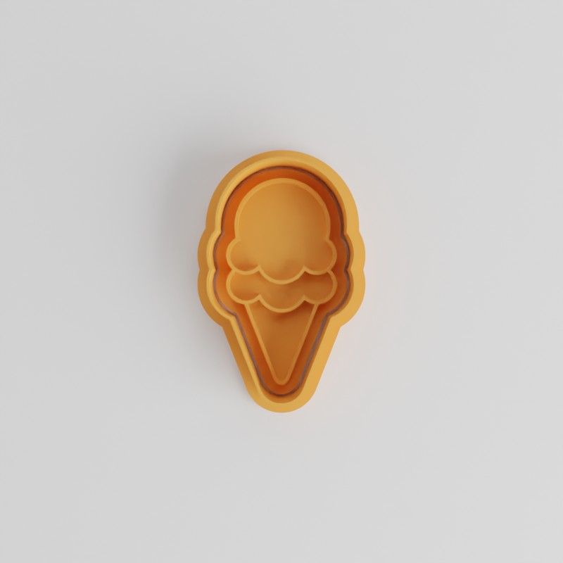 Ice Cream Shape Cutter & Stamp Set, Perfect for Cookies & Fondant, 6 Piece S/M/L Sizes