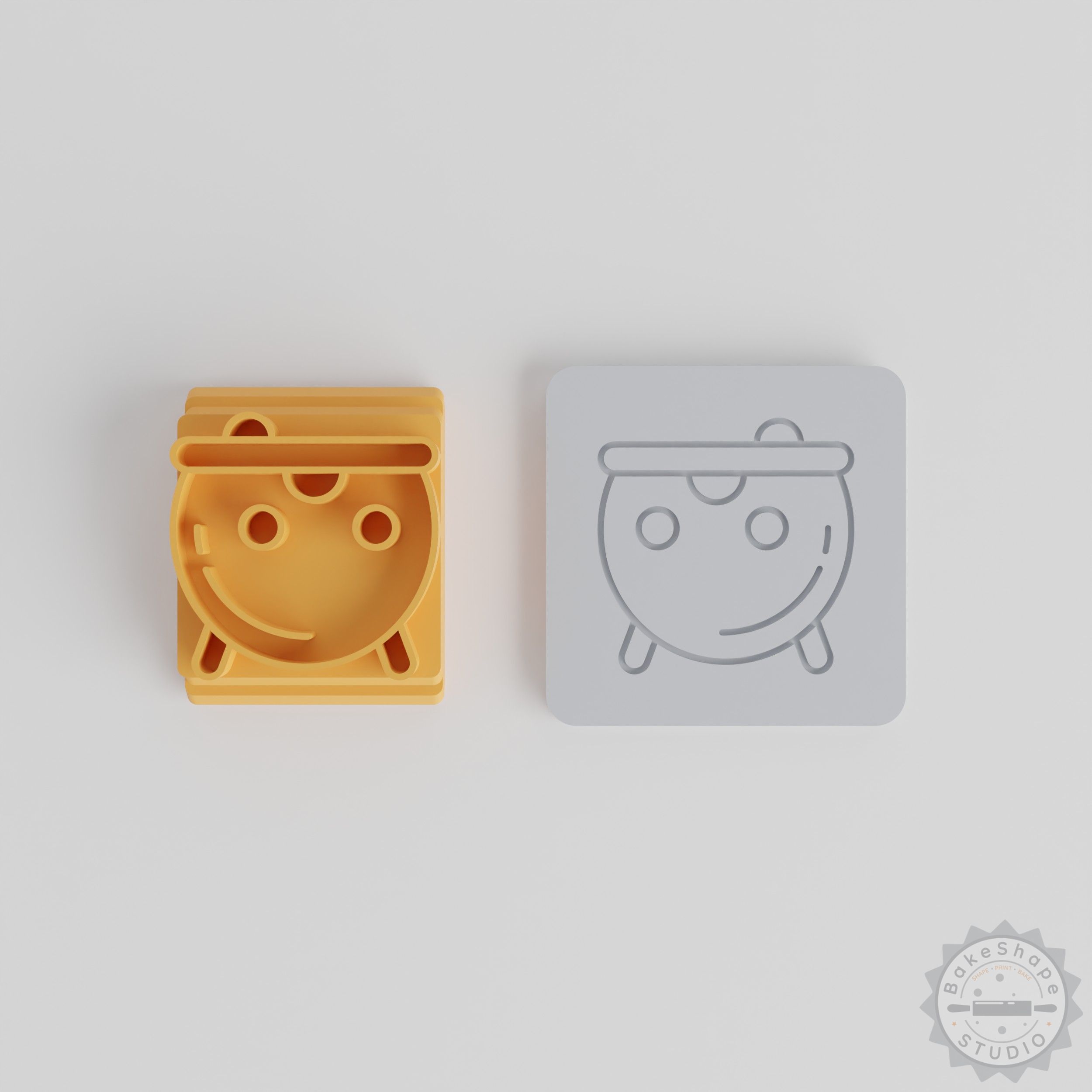 Halloween Cauldron Stamp Tile Set, 5 Sizes, Perfect for Clay and Cookie Craft