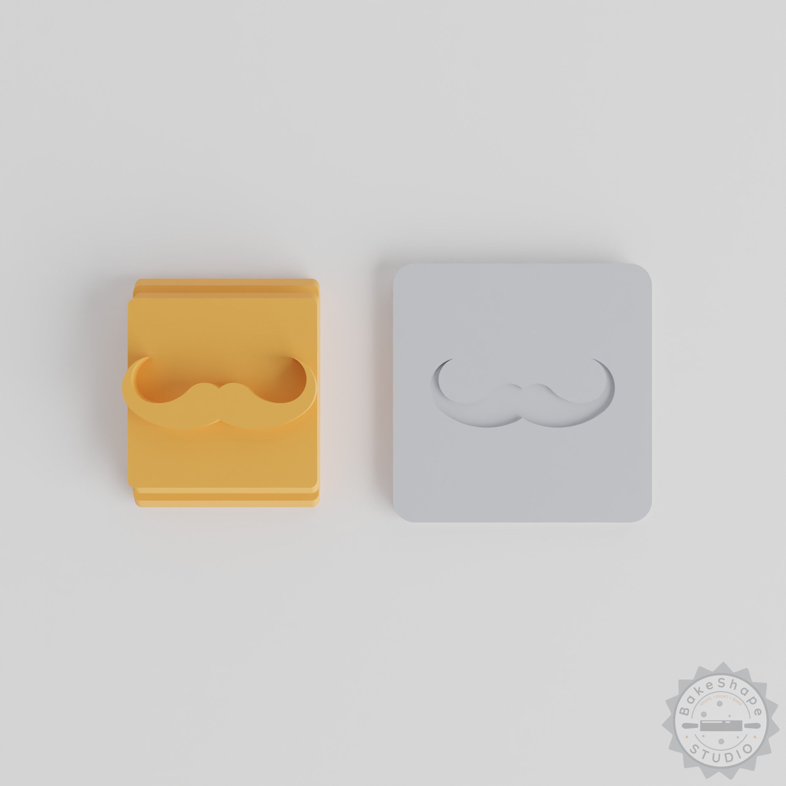Moustache Stamp Tile Set, 5 Piece Pack for Clay, Cookies, Fondant, 20-40mm Motif Sizes