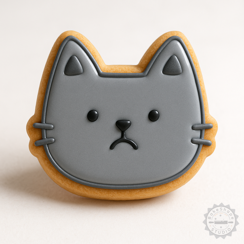 Decorated example 1 of Sad Shape Cutter and Stamp Bundle, 6-Piece Set for Cookies and Fondant