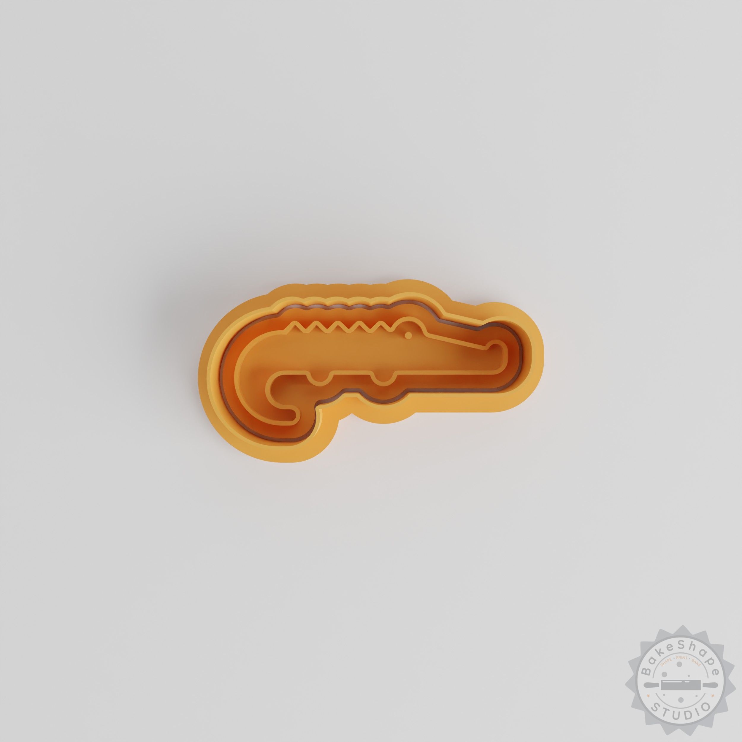 Black Caiman Cookie Cutter & Stamp Set, 6 Piece, Shapes for Fondant or Cookies