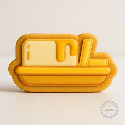 Decorated example 1 of Butter Shape Cutter and Stamp Set, 6-Piece Cookie Fondant Tools, S/M/L Sizes