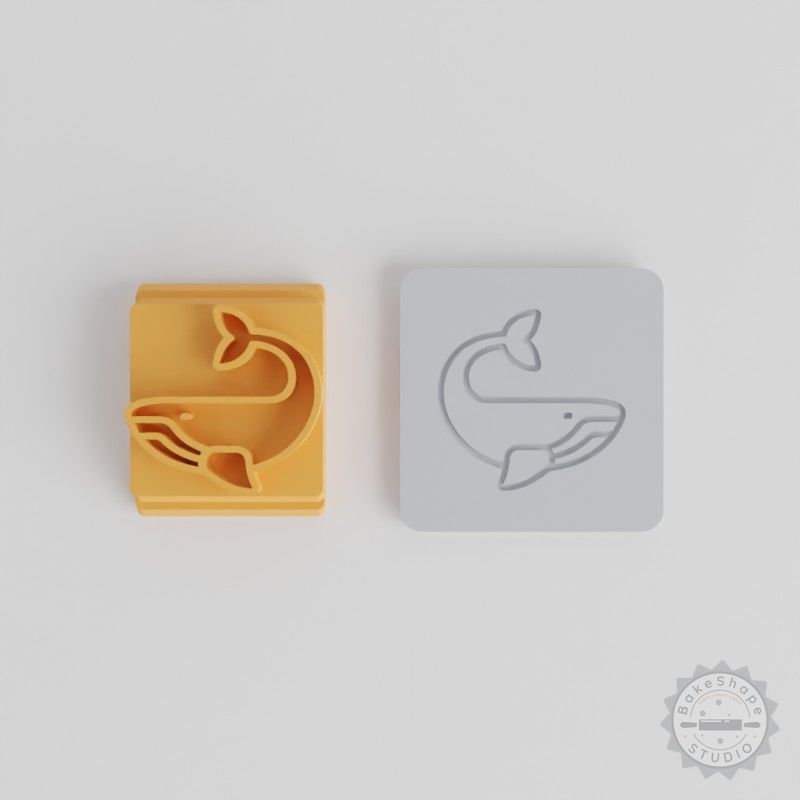 Whale Stamp Tile Set, 5 Sizes (20-40mm), Ideal for Clay, Cookies, Fondant, Sea Life Craft Designs