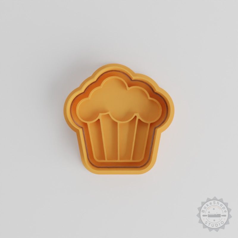Muffin Shape Cutter & Stamp Set, 3 Sizes S/M/L, Perfect for Cookies & Fondant, 6-Piece Baking Tool Collection