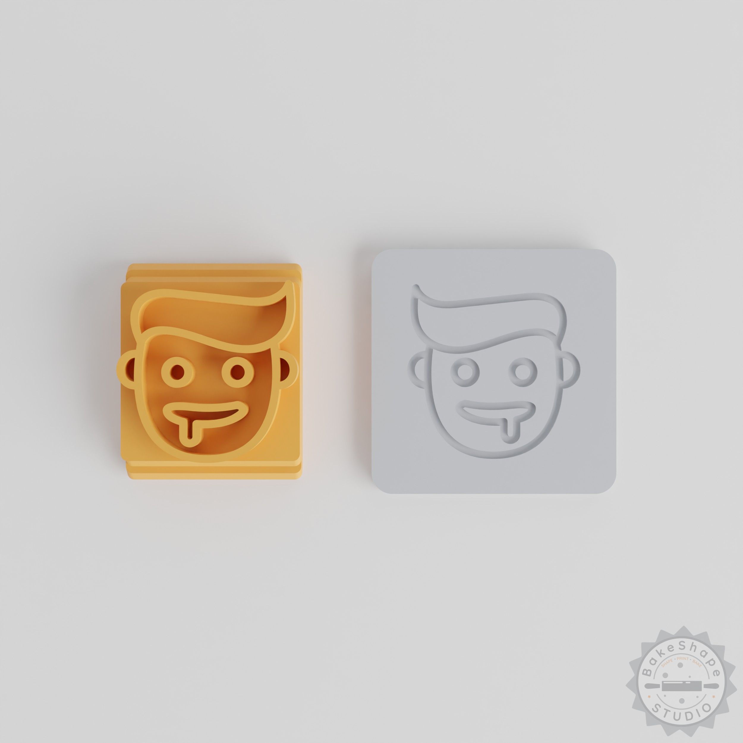 Stamp Tile Set, 5-Piece Fun Emoji Tile Stamps for Clay, Cookies, Fondant, 20-40mm Motifs