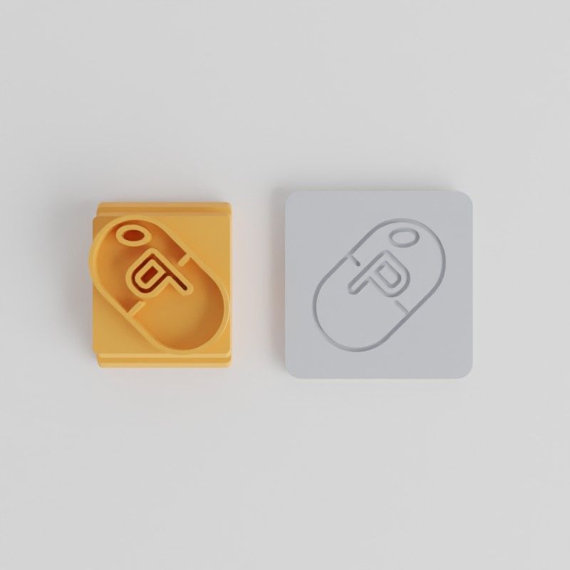 Power Pill Stamp Tile Set for Clay & Fondant, 5 Sizes, Flexible Use