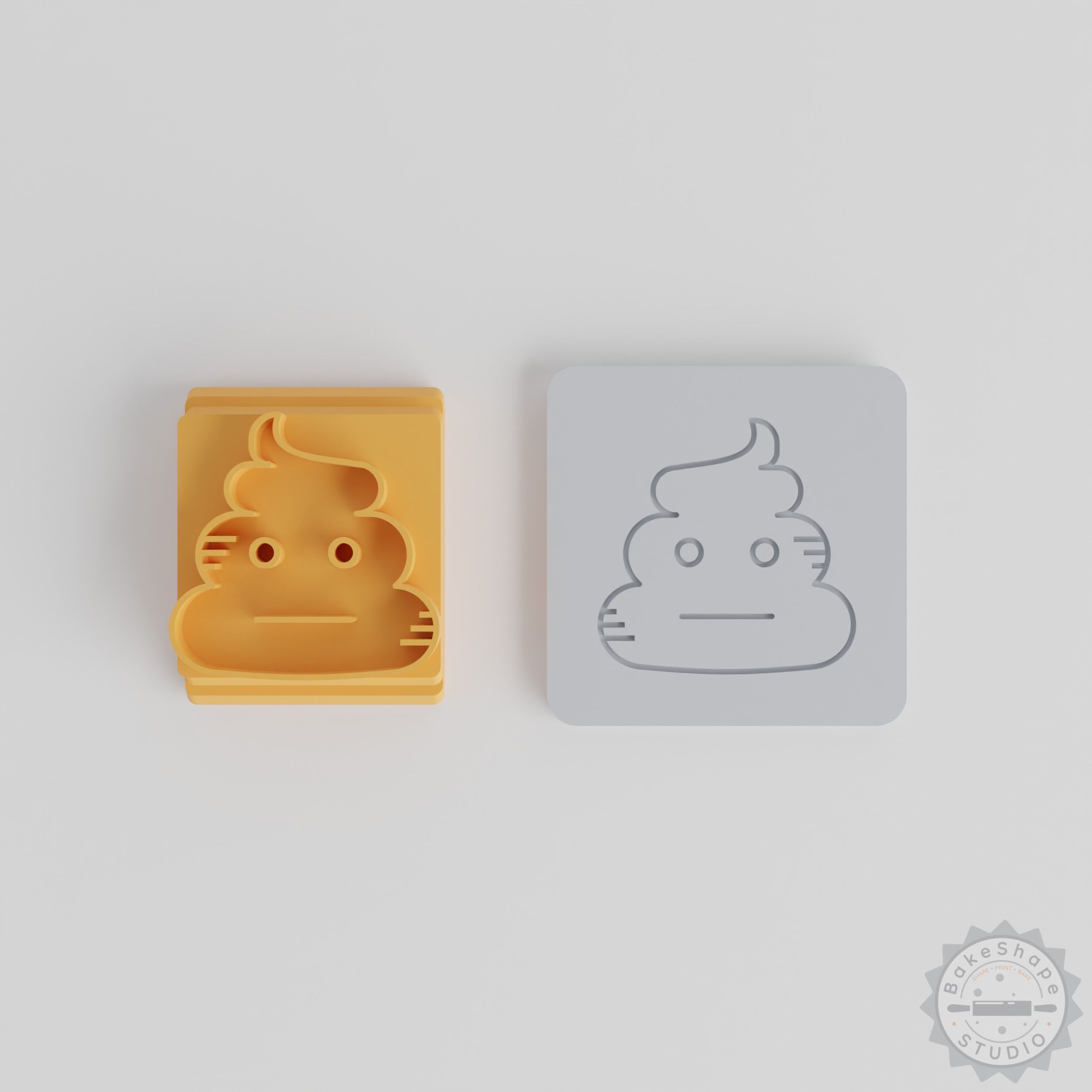 Poop Emoji Stamp Set, 5 Sizes for Clay, Cookies, Fondant - Frowning Emoji Design Craft Tool