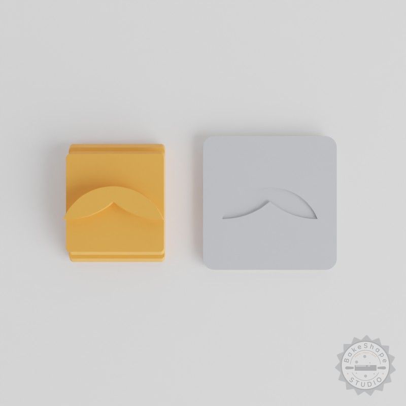 Moustache Stamp Tile Set, 5 Sizes for Clay, Cookies, Fondant, Perfect Facial Hair Motif