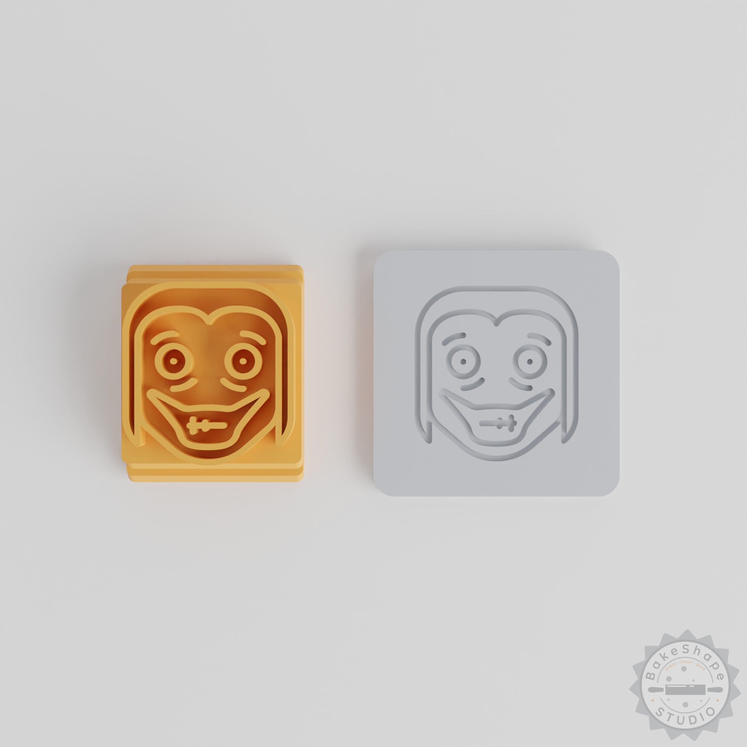 Jeff The Killer Stamp Tile Set, 5 Motif Sizes for Clay, Cookies, Fondant, Halloween Horror Emoji Design