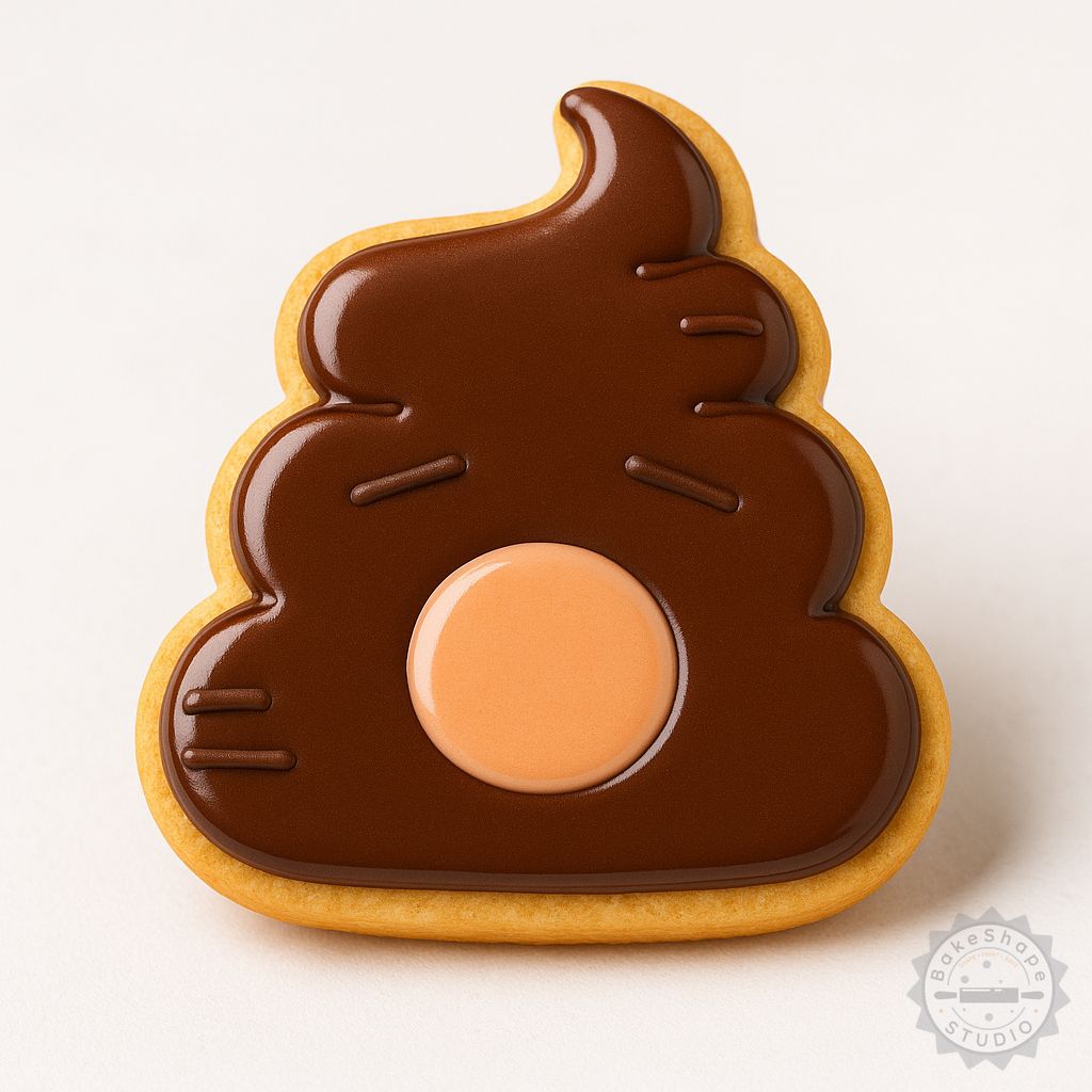 Poop emoji cookie cutter and stamp set STL for 3D printing in small, medium, and large sizes