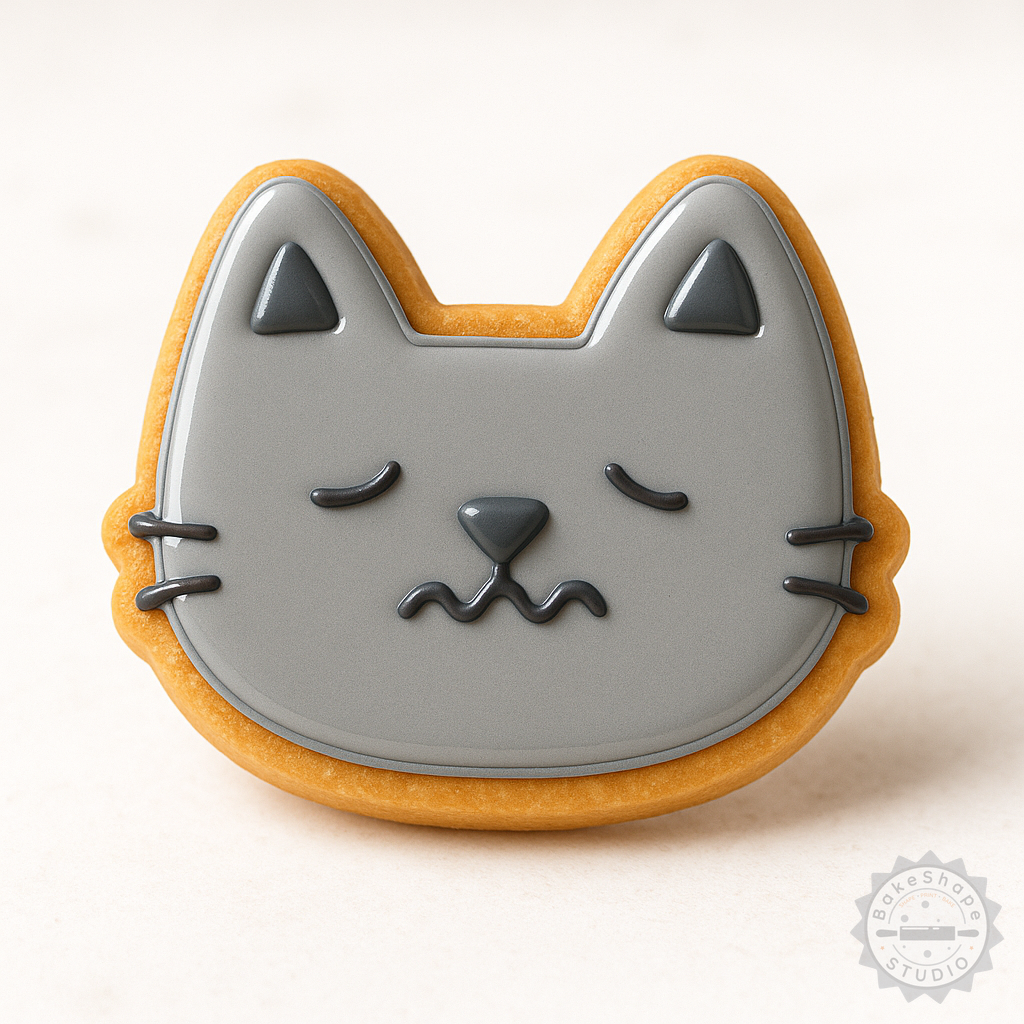 Decorated example 1 of Nervous Shape Cutter & Stamp Set for Cookies & Fondant, 6-Piece, Worried/Anxious Designs, 3 Sizes
