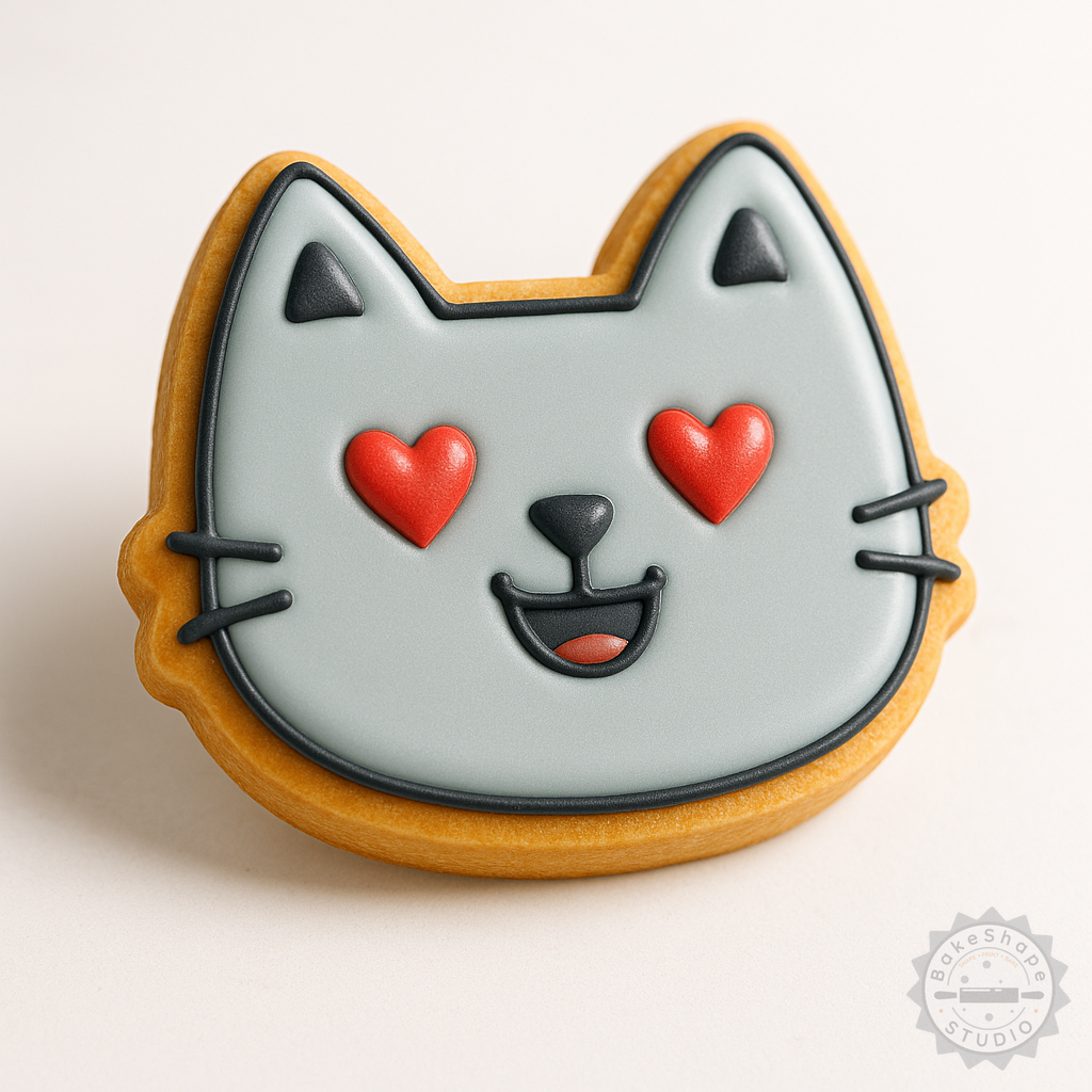 Decorated example 1 of Love Heart Shape Cutter and Stamp, Cookie, Fondant, 6-Piece Set, Sizes S M L, Romantic Baking Tool