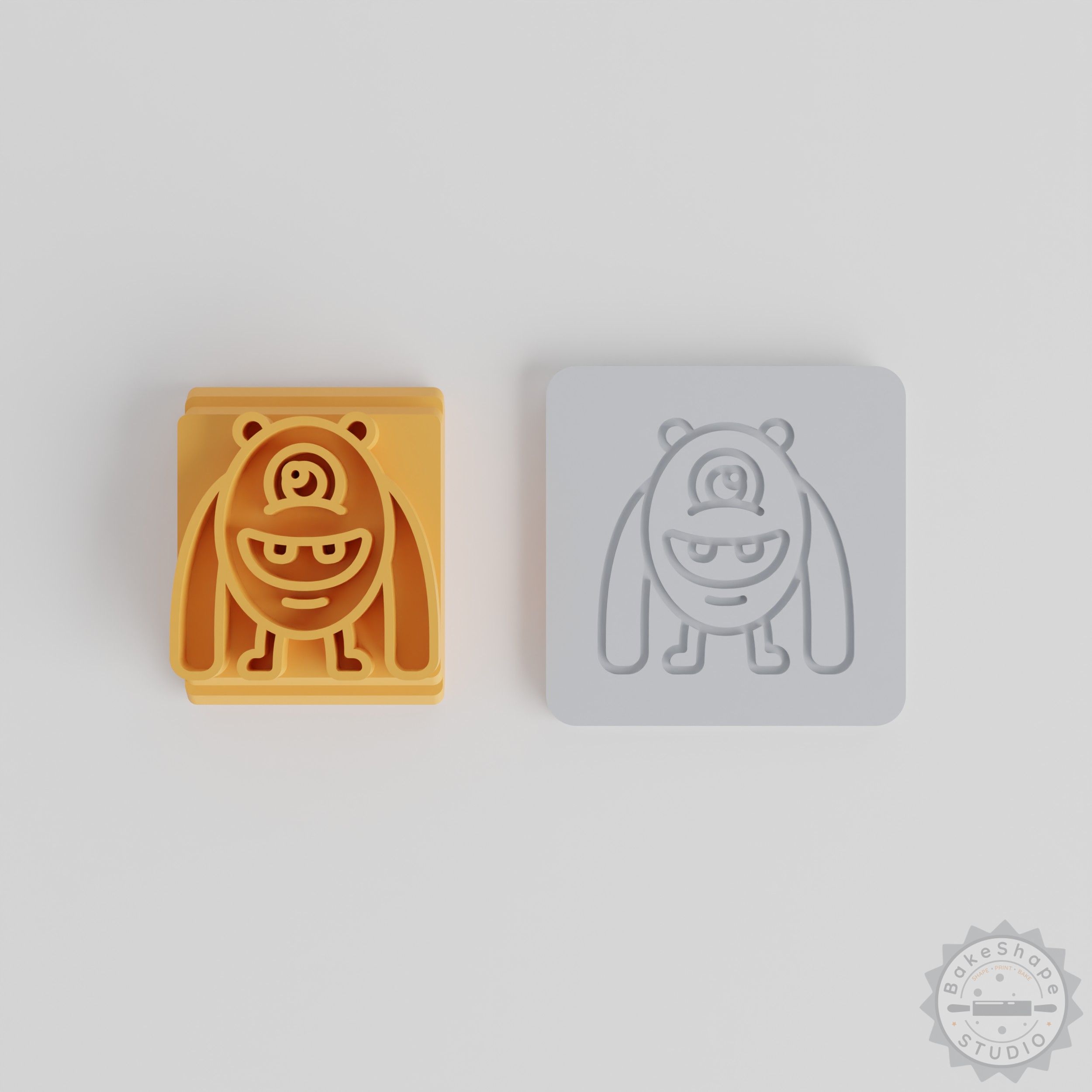 Long Arm Monster Stamp Set, 5-Piece, Cookie & Clay Motifs, 20-40mm