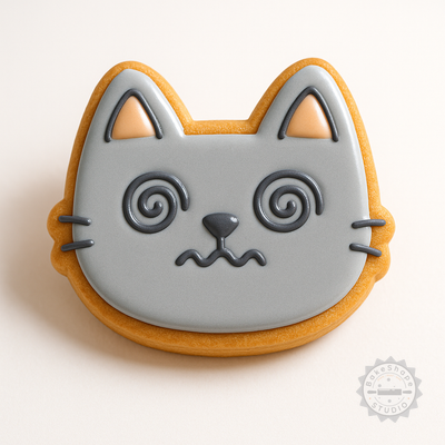 Decorated example 1 of Dizzy Shape Cutter & Stamp Set, 6-Piece Cookie & Fondant Tool, S/M/L Sizes