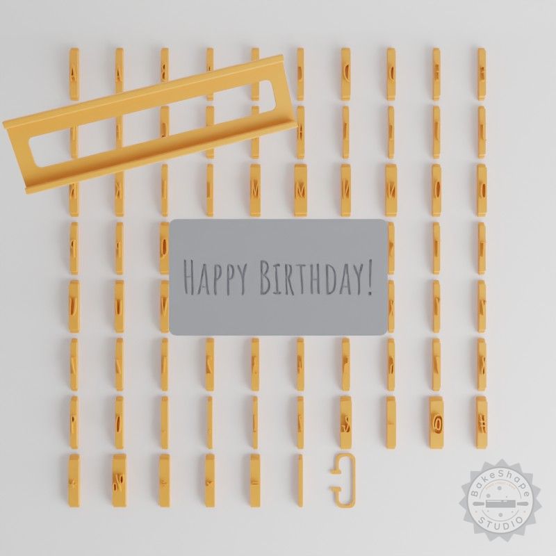 Amatic SC Bold Font Tiles Set, 80 Pieces, 1/2" Size, Perfect for Clay, Cookies, Fondant