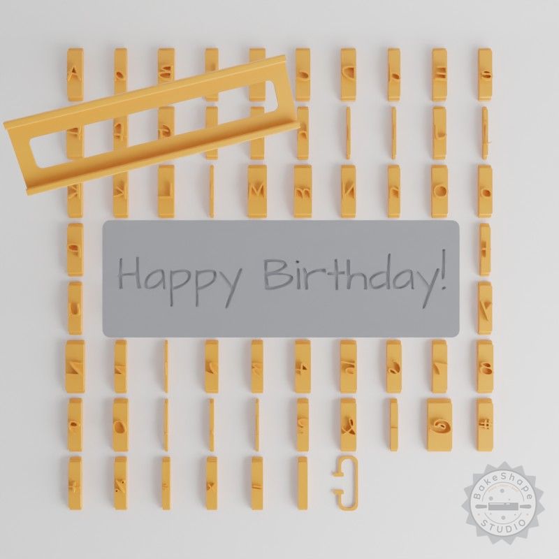 Architects Daughter Font Tiles 1/2" Set, 80 Pieces for Clay, Cookies, Fondant Crafting