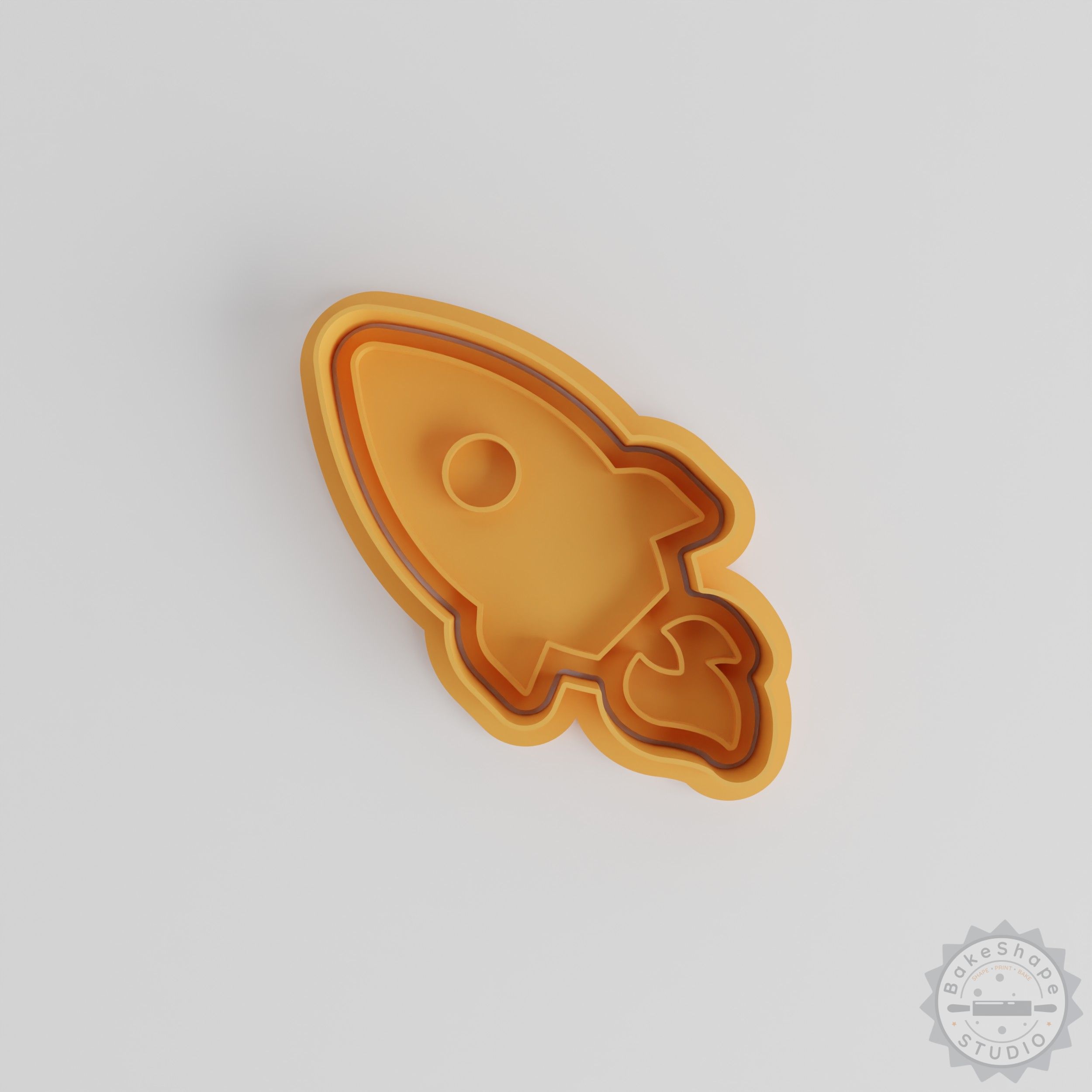 Rocket Cookie & Fondant Cutter and Stamp Set, 3 Sizes, 6 Pieces, Space Craft Design