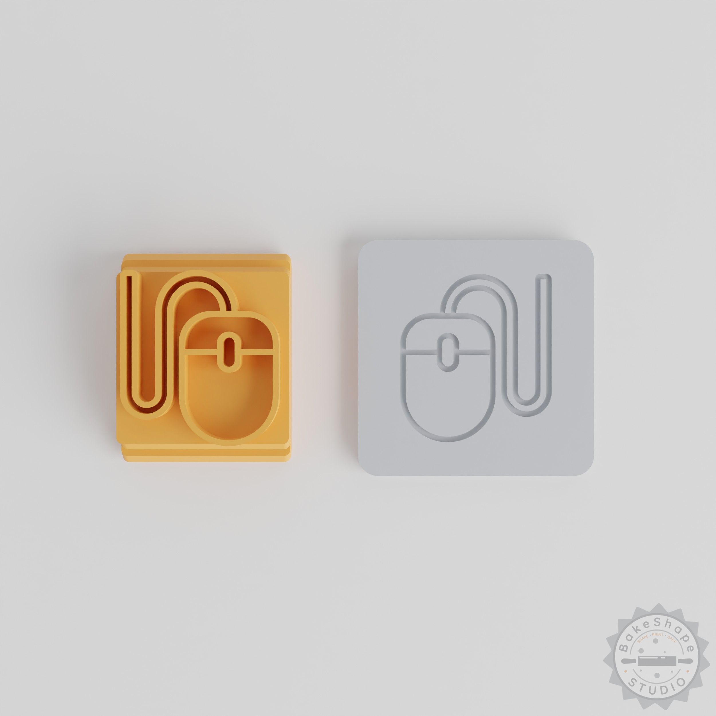 Computer Mouse, 5-Piece Set with Stamp Design, Motif Sizes 20-40mm, for Soft Materials