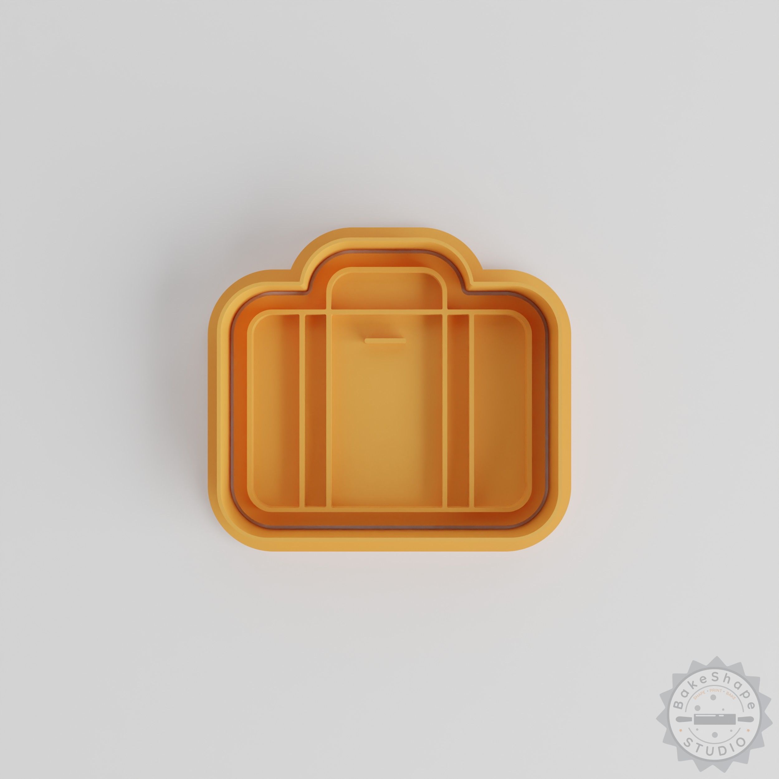 Suitcase Cookie Cutter and Stamp Set, 6-Piece Luggage Shape, Travel Fondant Cutter Sizes S/M/L