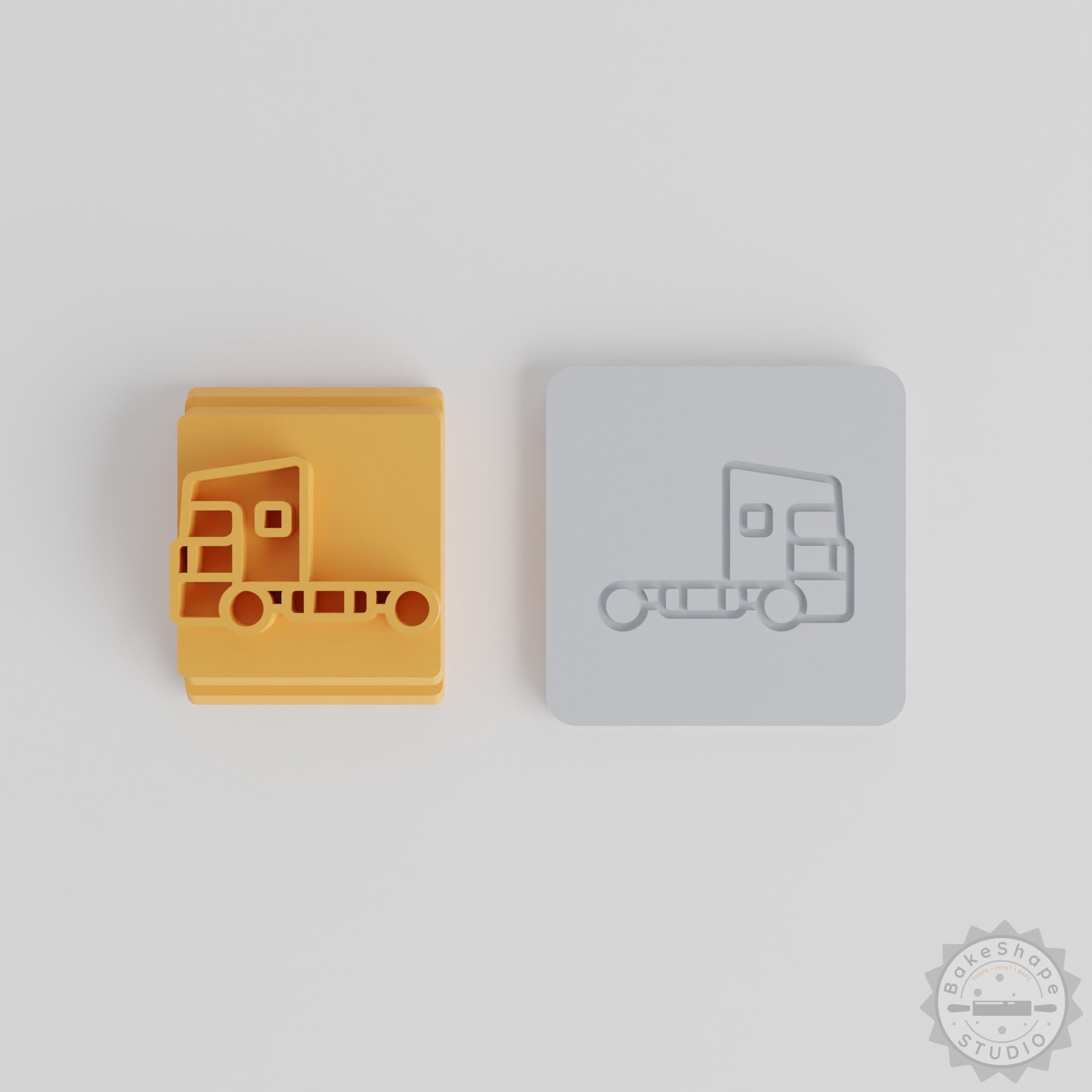 Stamp Tile Set, 5-Piece Lorry Caddy Designs for Clay, Fondant & Cookies