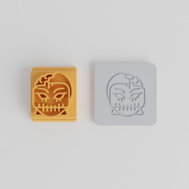 Zombie Girl Stamp Tile Set for Clay, Cookies, Fondant - 5 Sizes, Halloween Designs