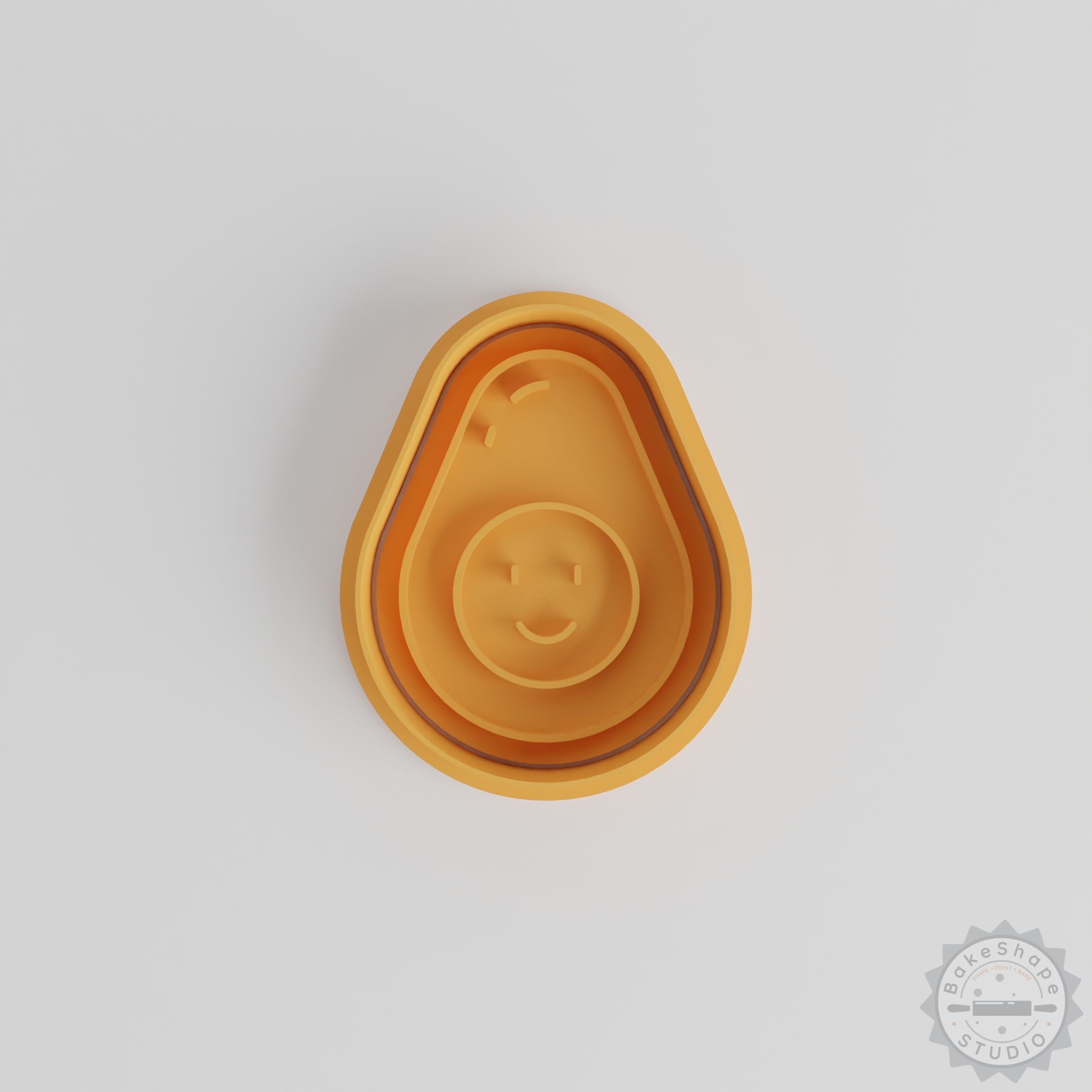 Kawaii Avocado Cookie Cutter, Stamp Set, 6-Piece Bundle, Cute Food Shapes, 3 Sizes