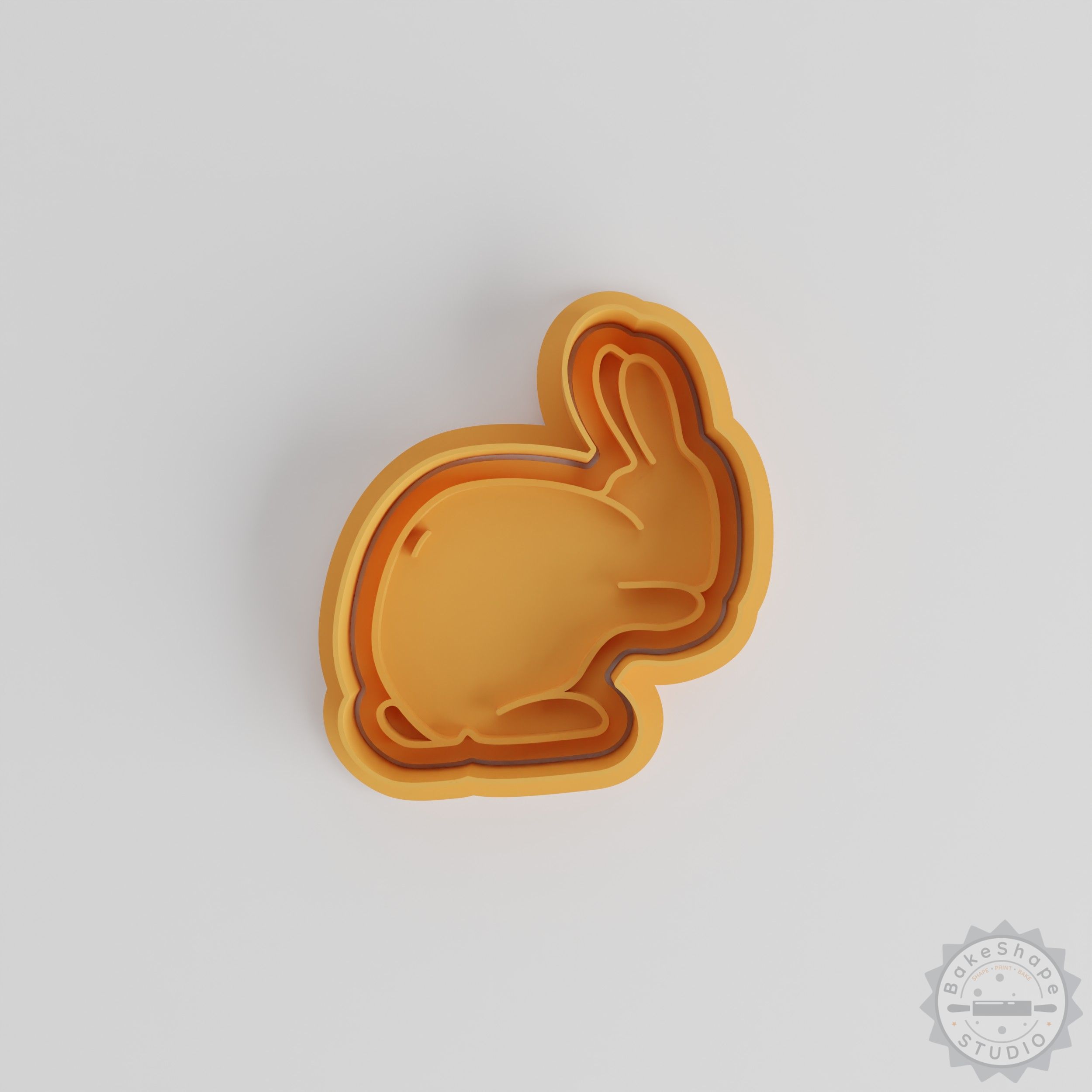 Easter Bunny cookie cutter and stamp STL set for 3D printing in small, medium, and large sizes