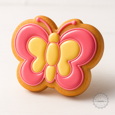 Decorated example 1 of Butterfly Shape Cutter and Stamp Set, Perfect for Cookies and Fondant, 6-Piece Set, S/M/L Sizes
