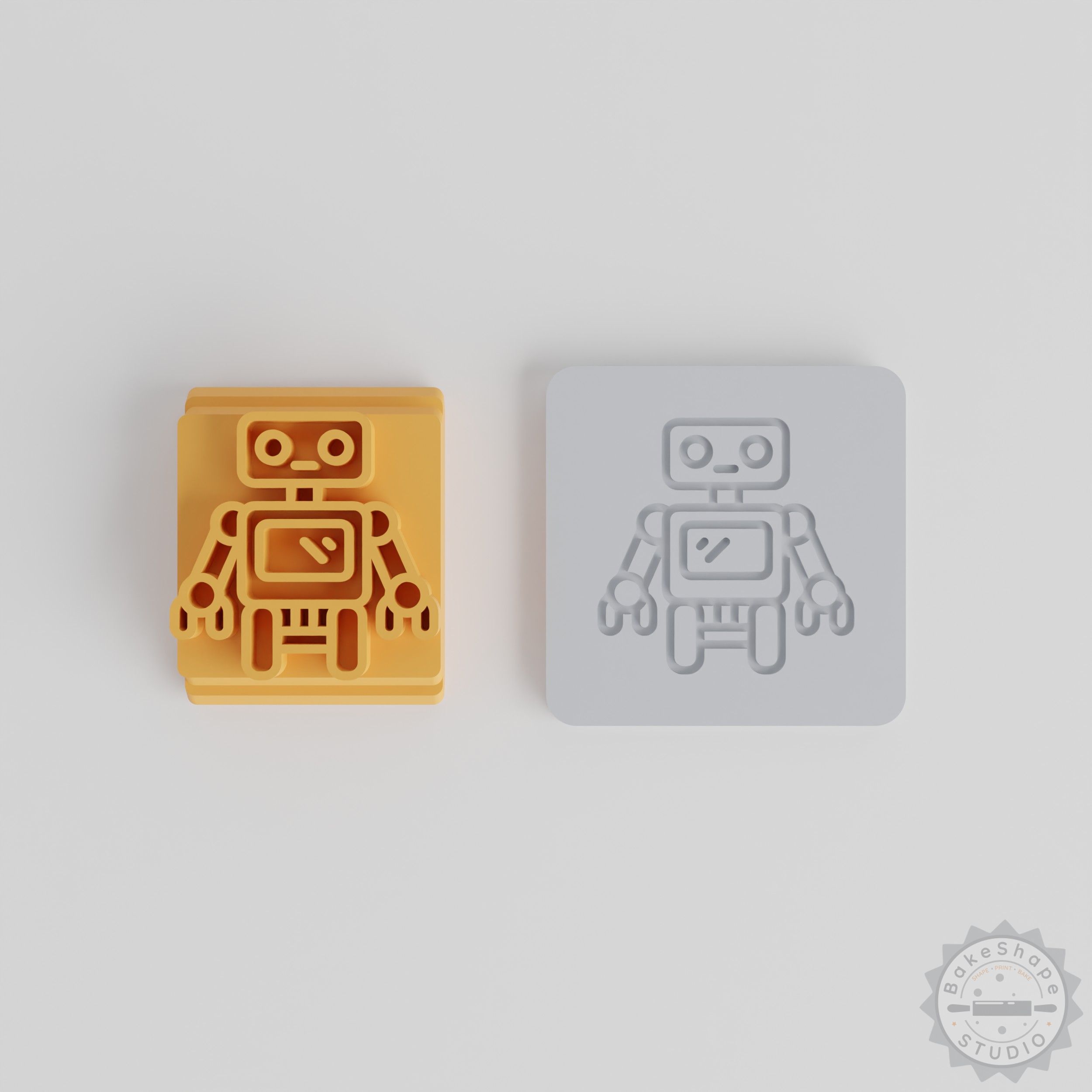 Wheel Robot Stamp Set, 5 Motif Sizes for Clay, Cookies, Fondant, Soft Materials