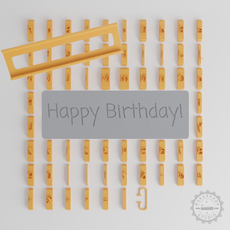 Coming Soon Font Tiles Set, 1/2" Size, 80-Piece Pack for Clay, Cookies, Fondant