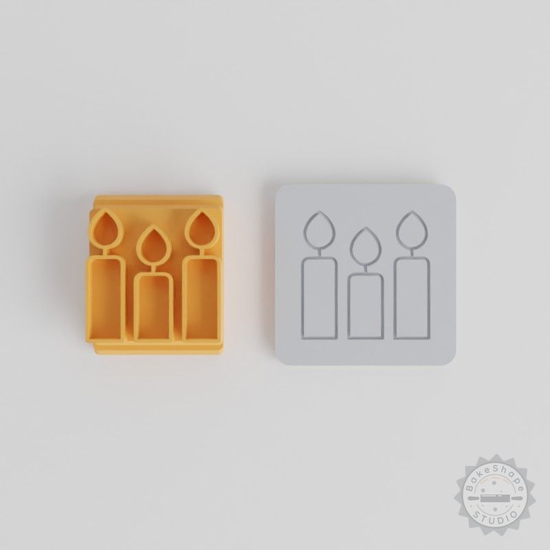 Candle Stamp Tile Set, 5 Sizes, Perfect for Clay, Cookies, Fondant, Celebration & Festive Designs