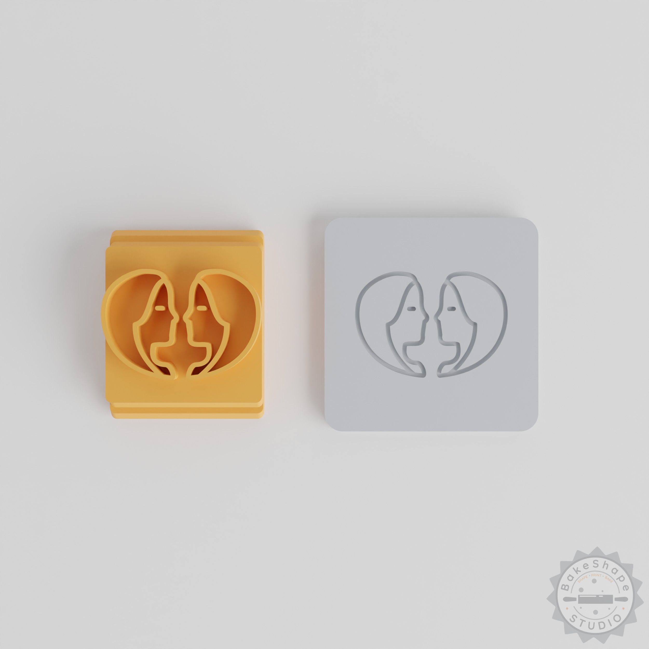 Gemini Stamp Tile Set, 5 Sizes, Zodiac Star Design for Clay, Cookies & Fondant Crafting