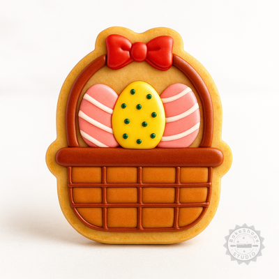 Decorated example 1 of Easter Egg Cookie Stamp and Cutter Set, 6-Piece, Small Medium Large, Perfect for Fondant and Baking