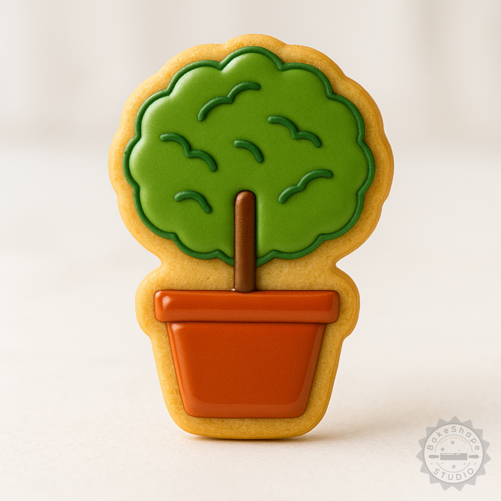 Decorated example 1 of Small Tree Cookie Cutter and Stamp Set, 6-Piece, Small/Medium/Large, Perfect for Fondant
