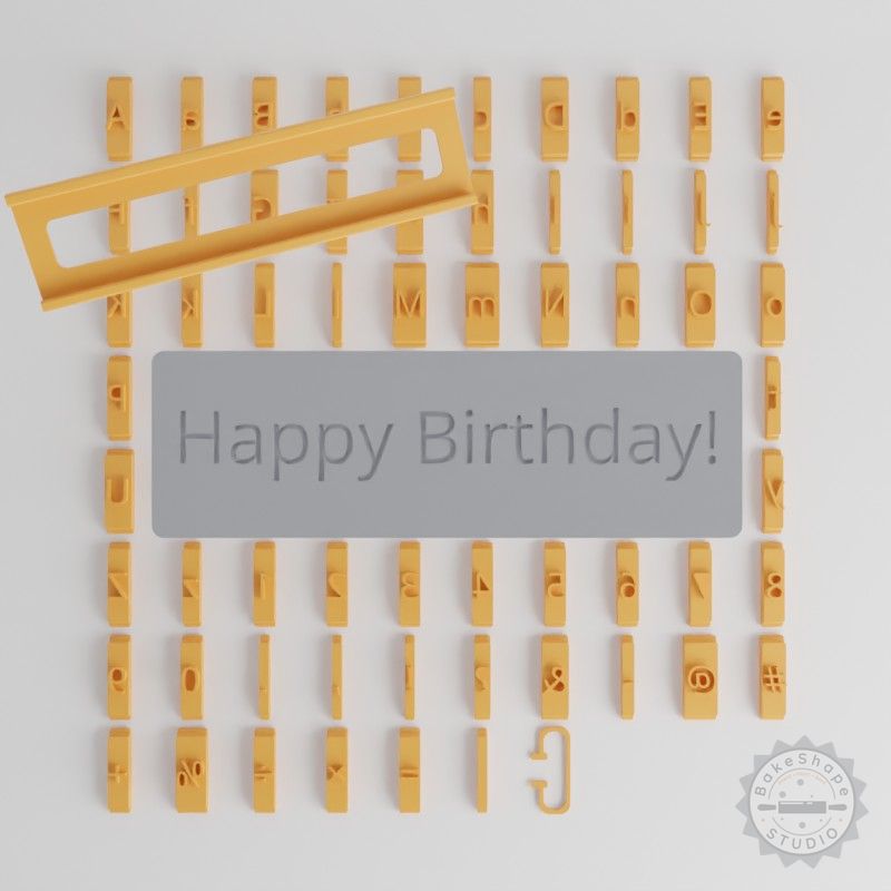 Open Sans Font Tile Set, 80 Pieces, 1/2" Size, Perfect for Clay, Cookies, Fondant