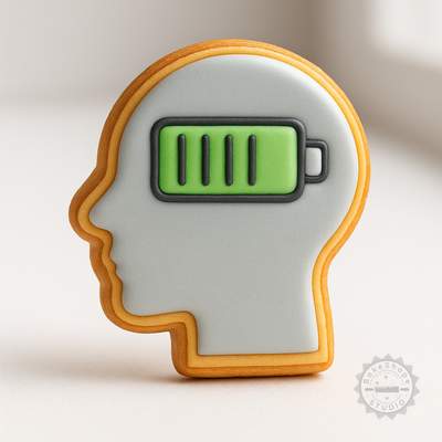 Decorated example 1 of Mind Energy Shape Cutter & Stamp, Cookie and Fondant Tool, 6-Piece Set, 3 Sizes