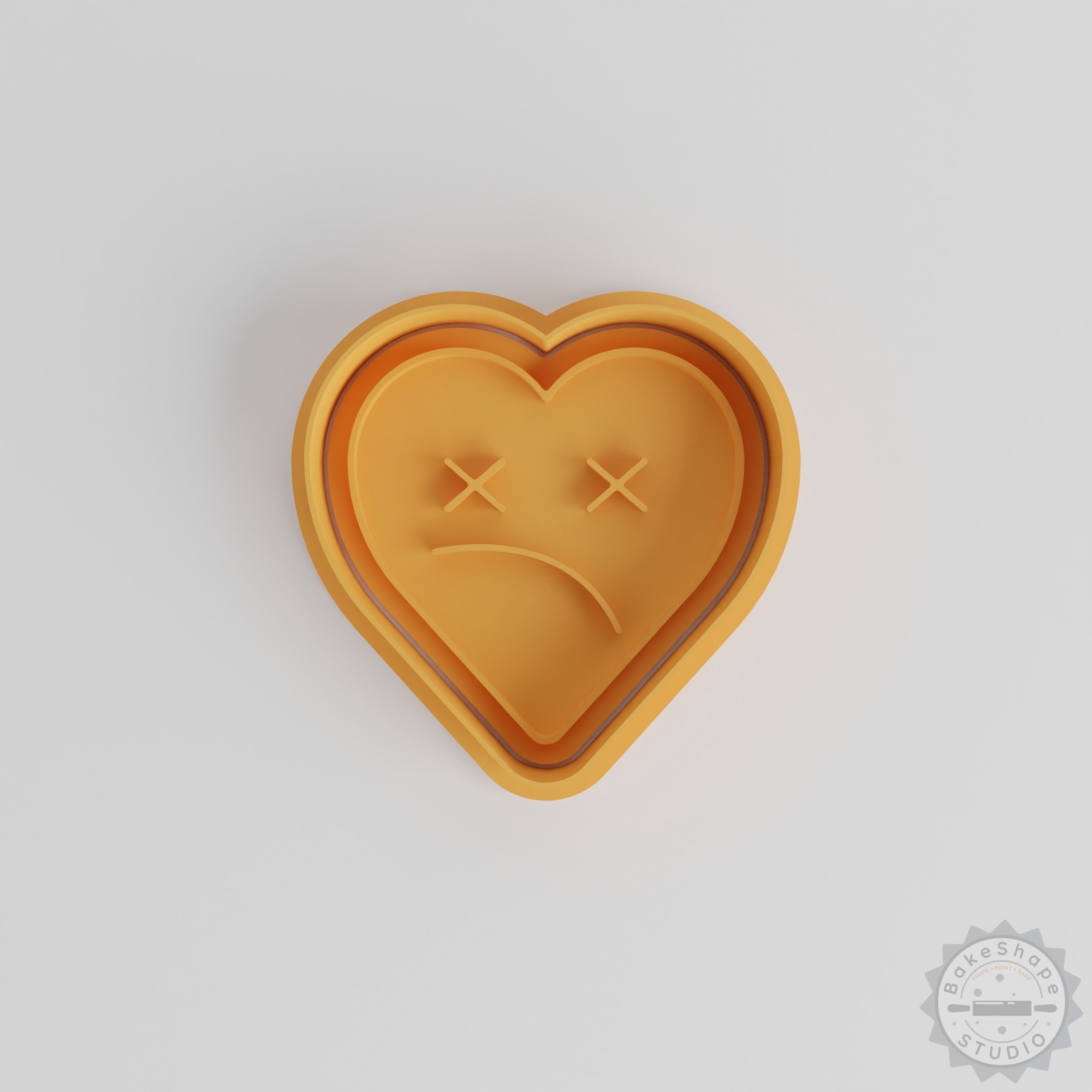 Bored Face Cookie Cutter and Stamp Set, 6-Piece Emoji Baking Tools, S/M/L Sizes