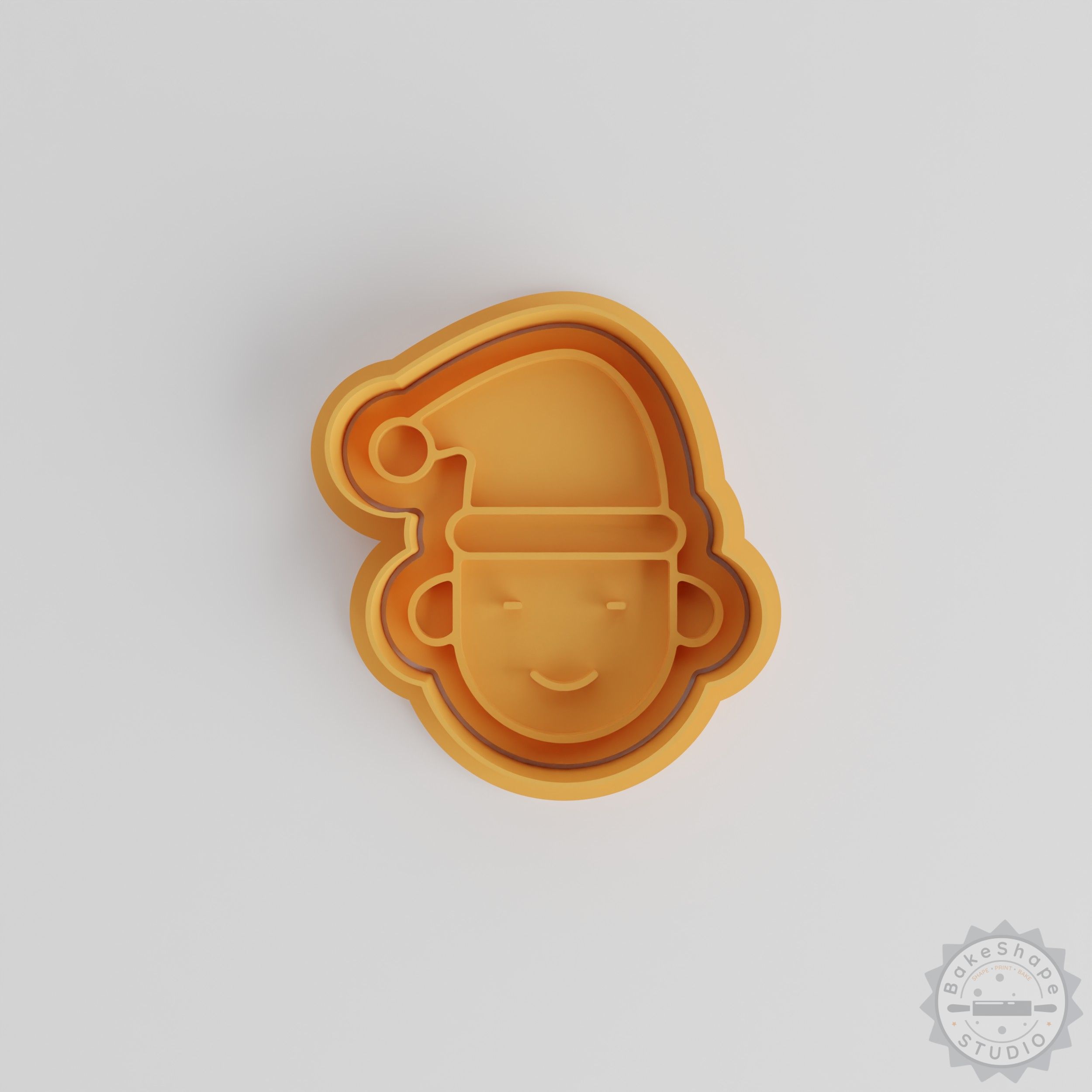 Christmas Cookie Cutter and Stamp Set, Santa Face Design, 3 Sizes S/M/L
