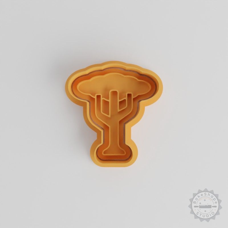 Tall Tree Cookie Cutter and Stamp Set, 6-Piece Fondant Decorating Tool, 3 Sizes
