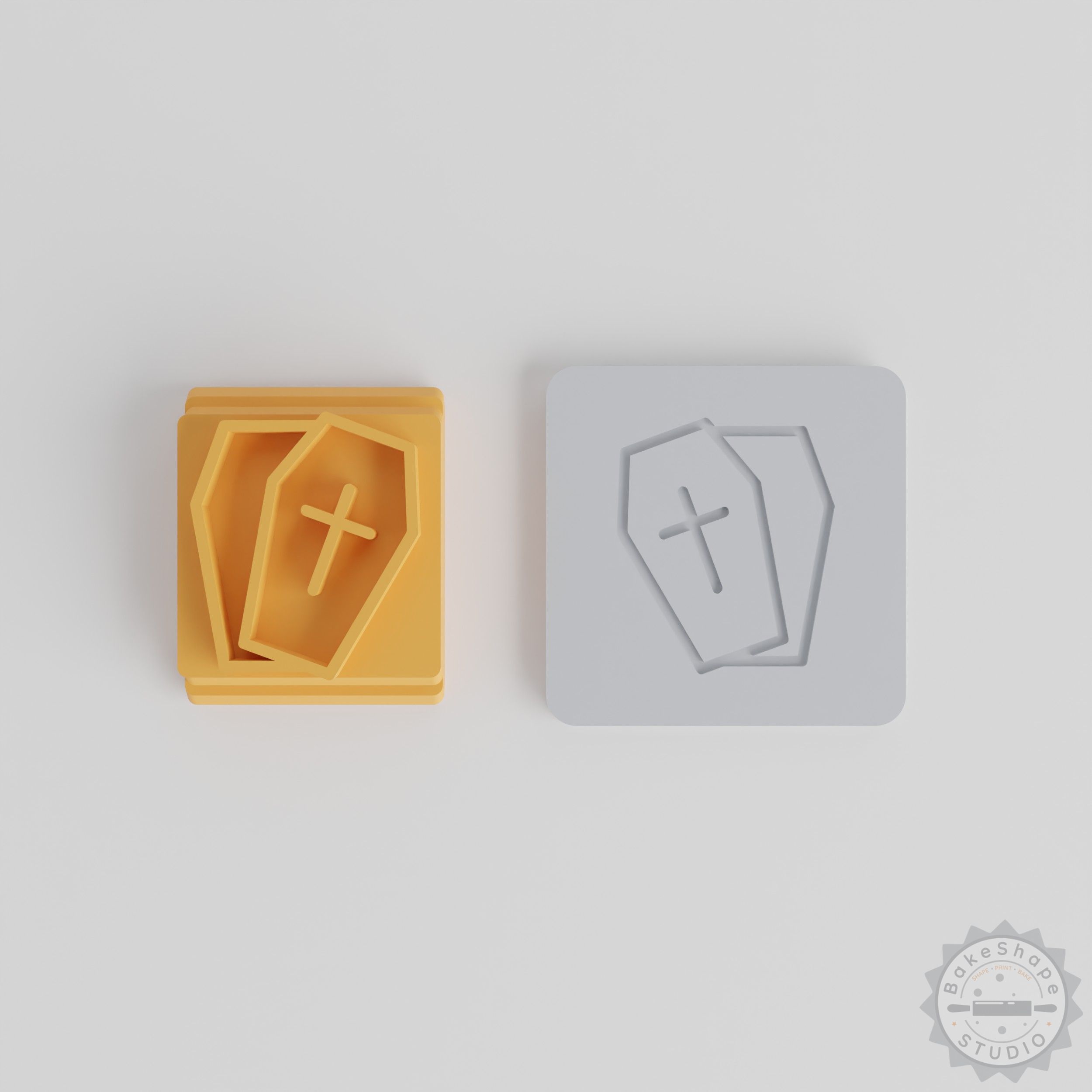 Coffin Stamp Tile Set, 5 Sizes, Perfect for Clay, Cookies, Fondant, Halloween Decoration