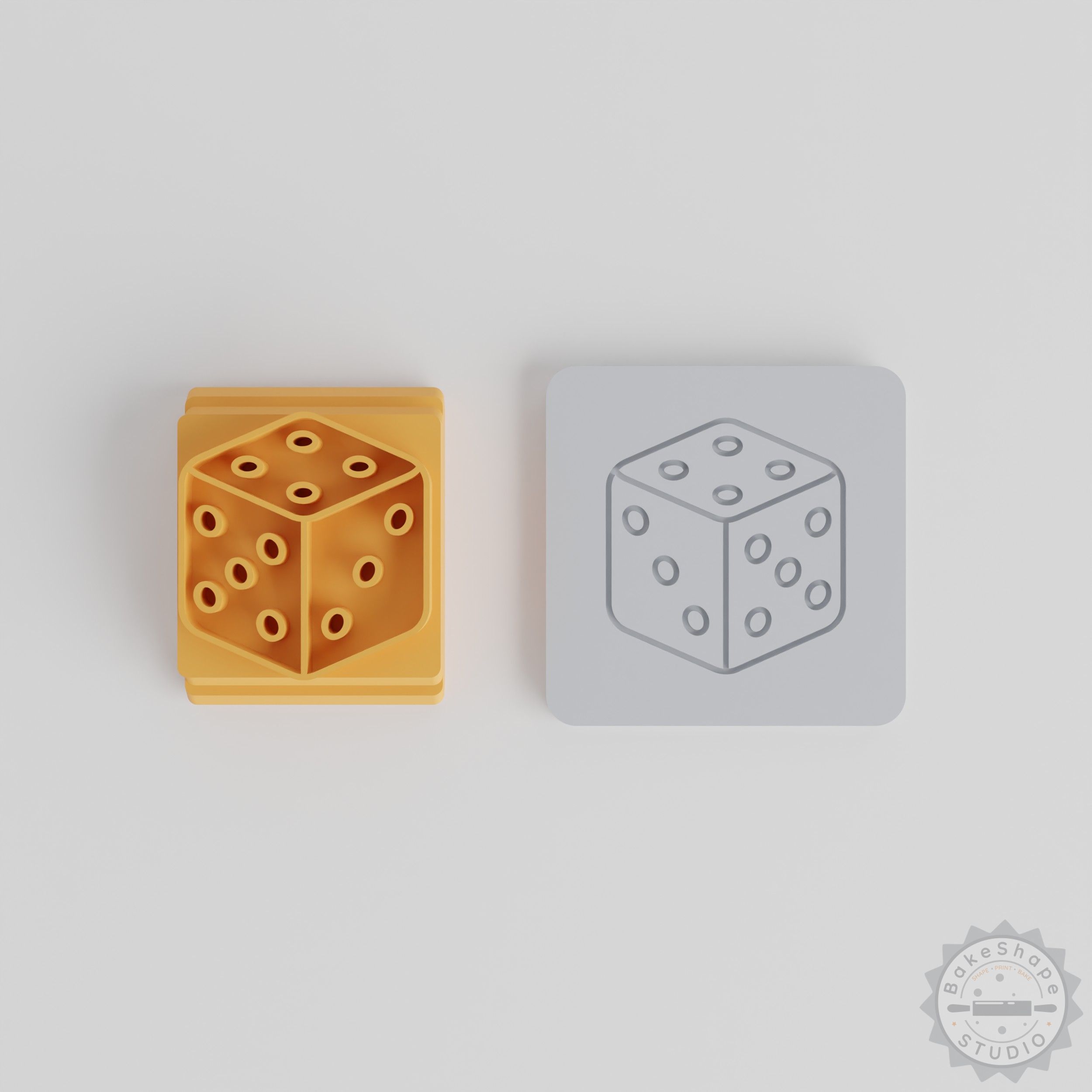 Stamp Tile Dice Set for Clay, Cookies, Fondant – 5-Piece Gaming Die Collection with Motifs 20-40mm