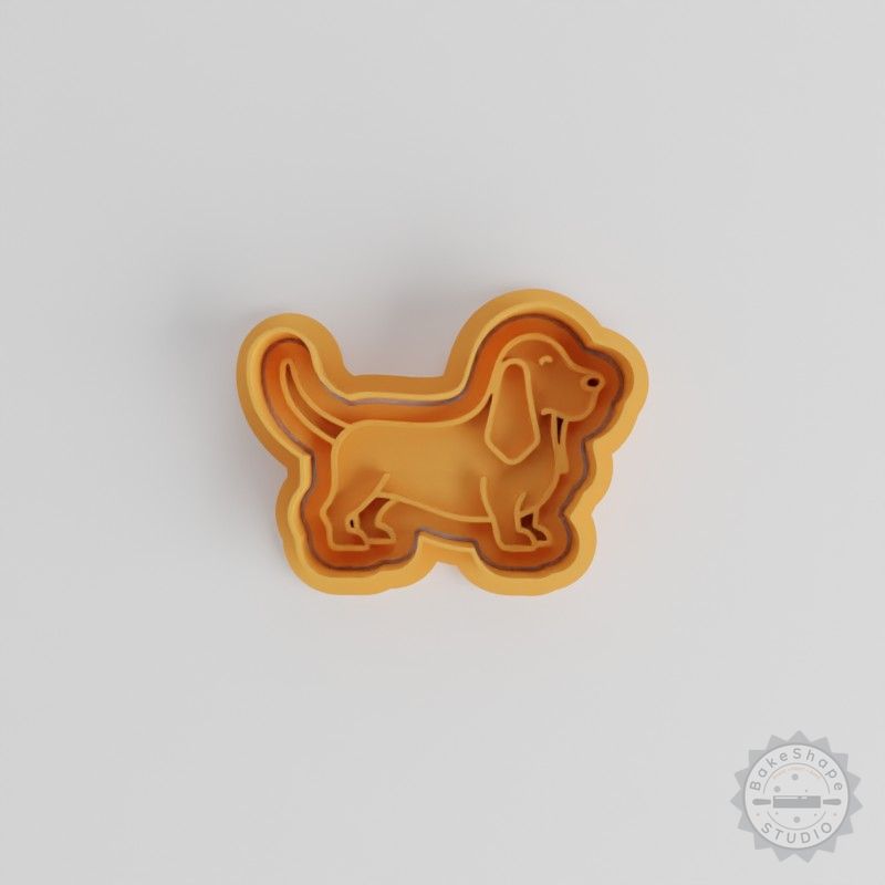 Basset Hound Cookie Cutter Stamp Set, Perfect for Cookies and Fondant, Includes 6 Pieces in S/M/L Sizes