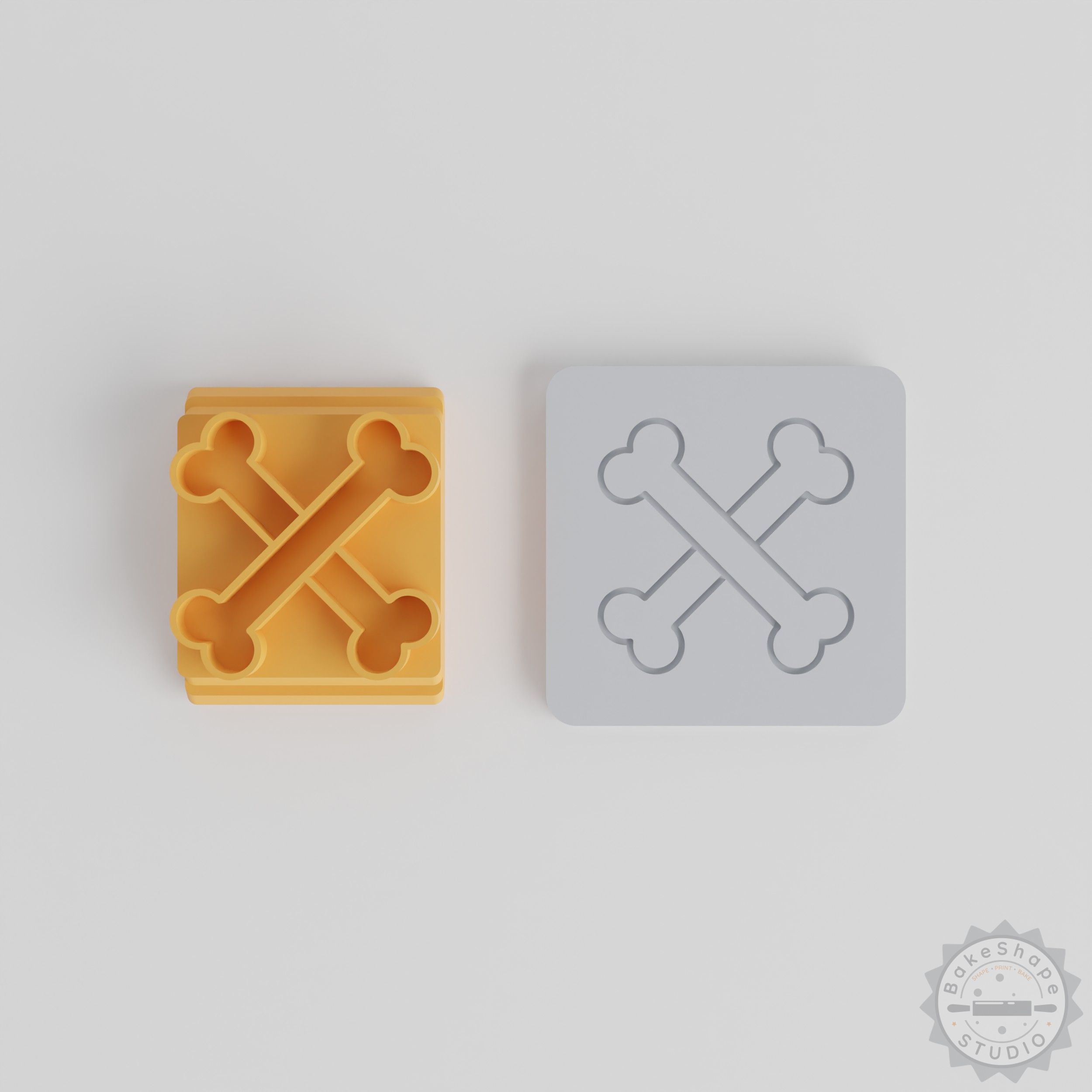 Crossbones Stamp Tile Set, 5 Sizes, Perfect for Clay, Cookies, Fondant, Halloween Spooky Decoration