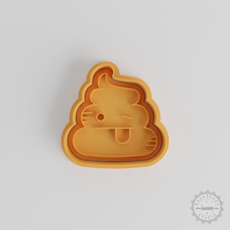 Poop Emoji Cookie Cutter Set, Includes Stamps, 6 Pieces in S/M/L for Cookies, Fondant