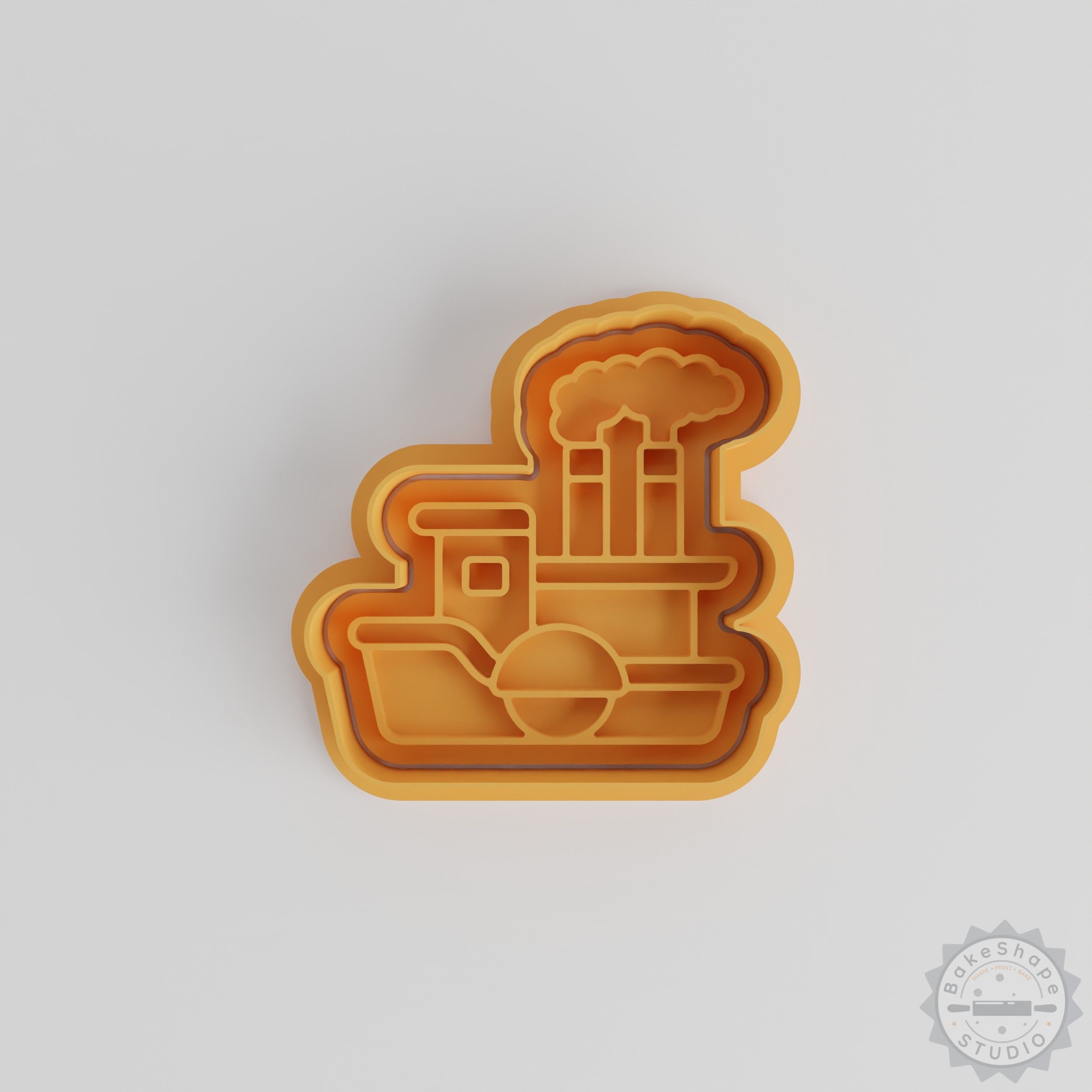 Steamboat Cookie Cutter Set, 6-Piece Fondant Stamp Collection, S/M/L Sizes, Nautical Steamer Designs