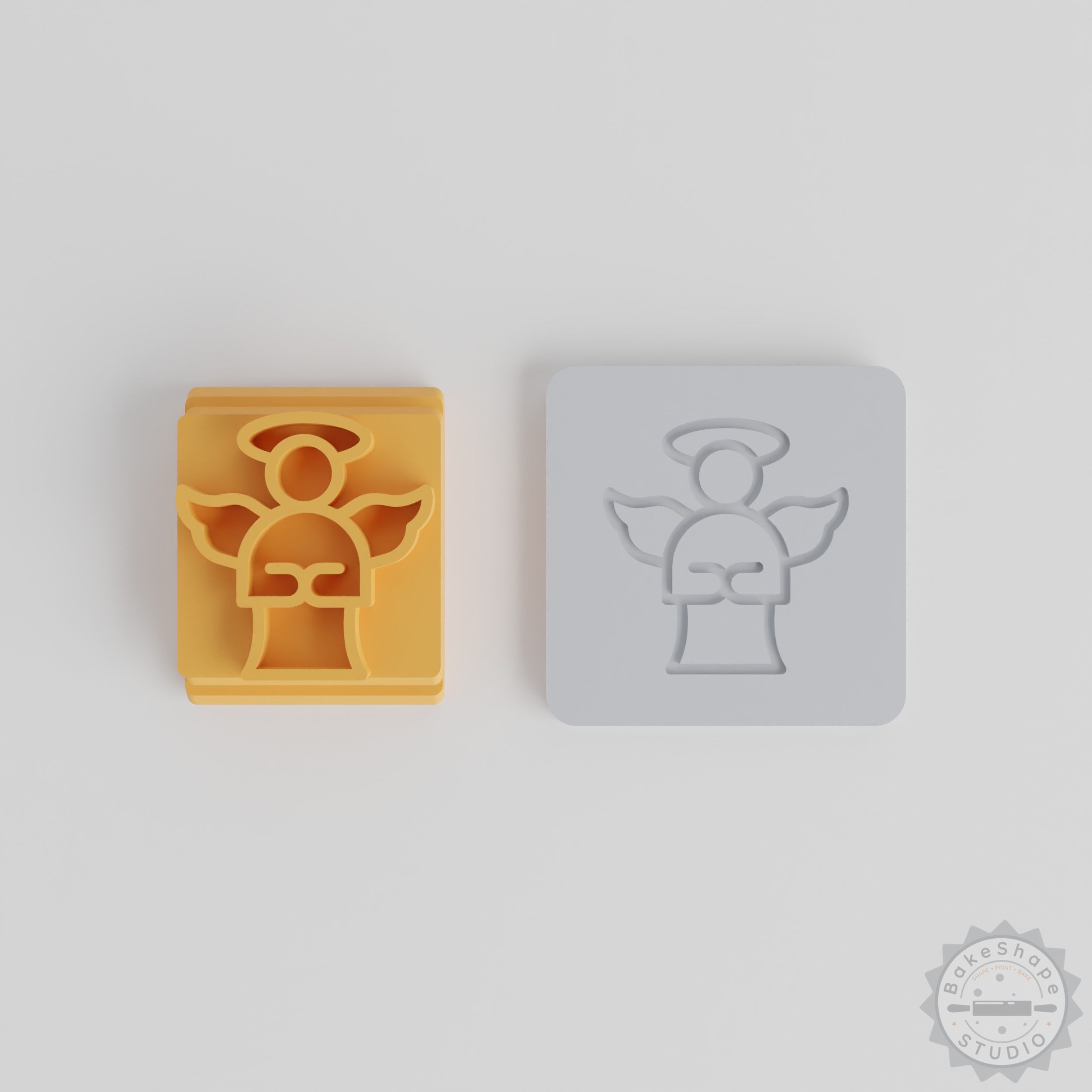 Angel Stamp Tile Set, 5 Sizes for Clay and Fondant, Religious and Heavenly Motif