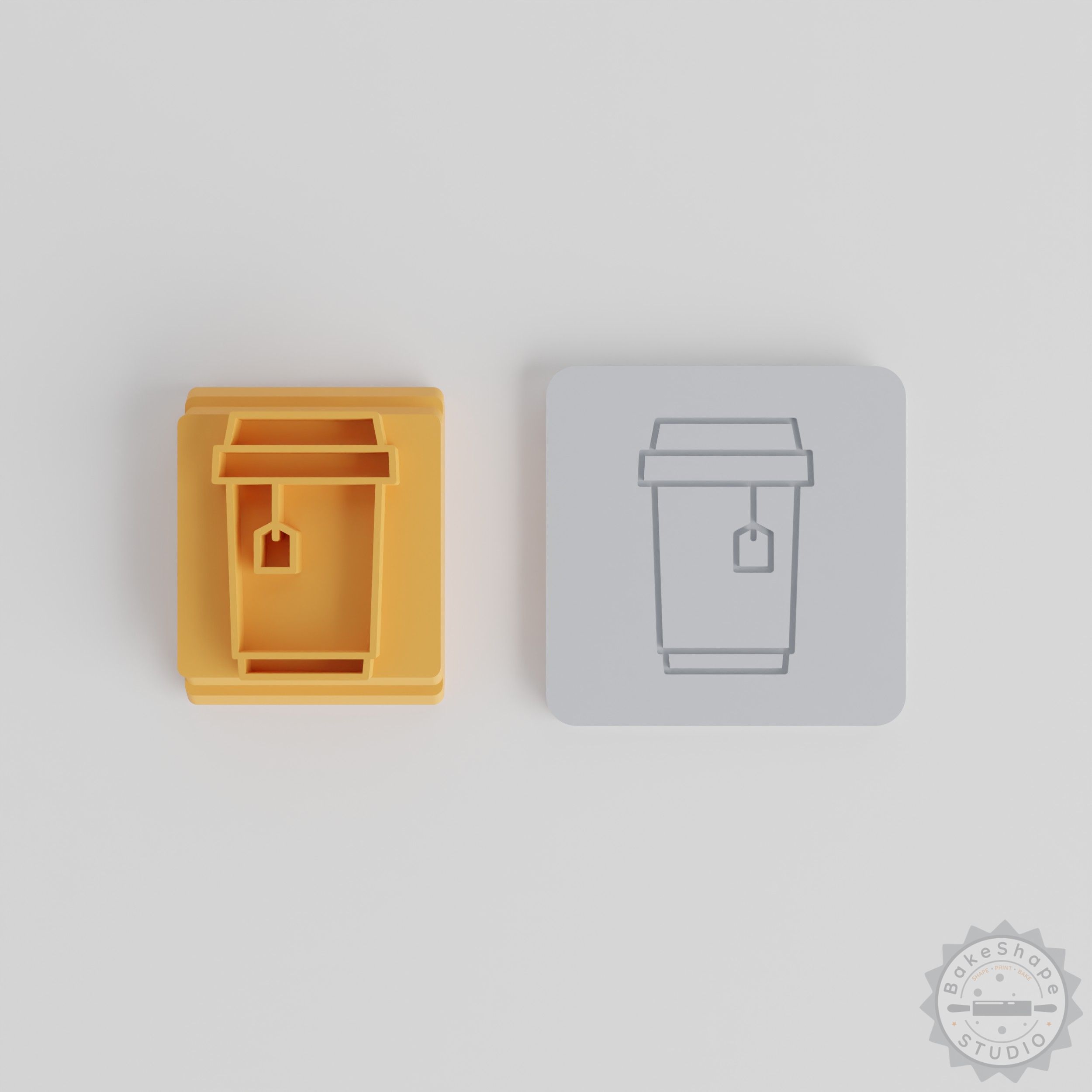 Teacup Stamp Tile Set, 5 Unique Motif Sizes for Clay, Cookies, Fondant