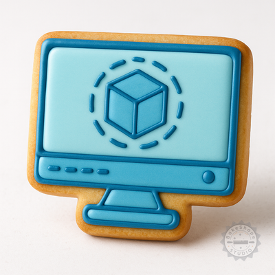 Decorated example 1 of 3D Modeling Shape Cutter and Stamp Set, Cookie & Fondant Tools, 6-Piece, S/M/L Sizes