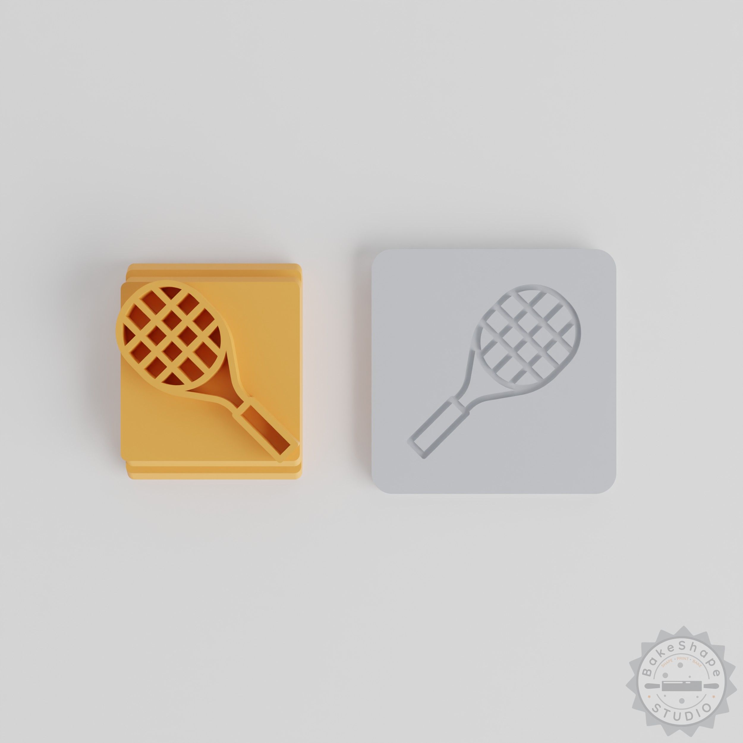 Tennis Motif Stamp Tile Set, 5 Sizes, Perfect for Clay, Cookies, Fondant, Sports Racket Design